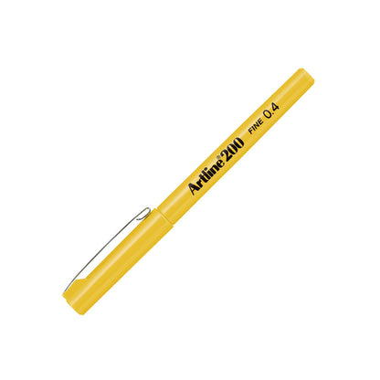 Artline 200CC Fine Keçe Uçlu Yazı Kalemi (Parlak Gövdeli) 0.4mm Sarı