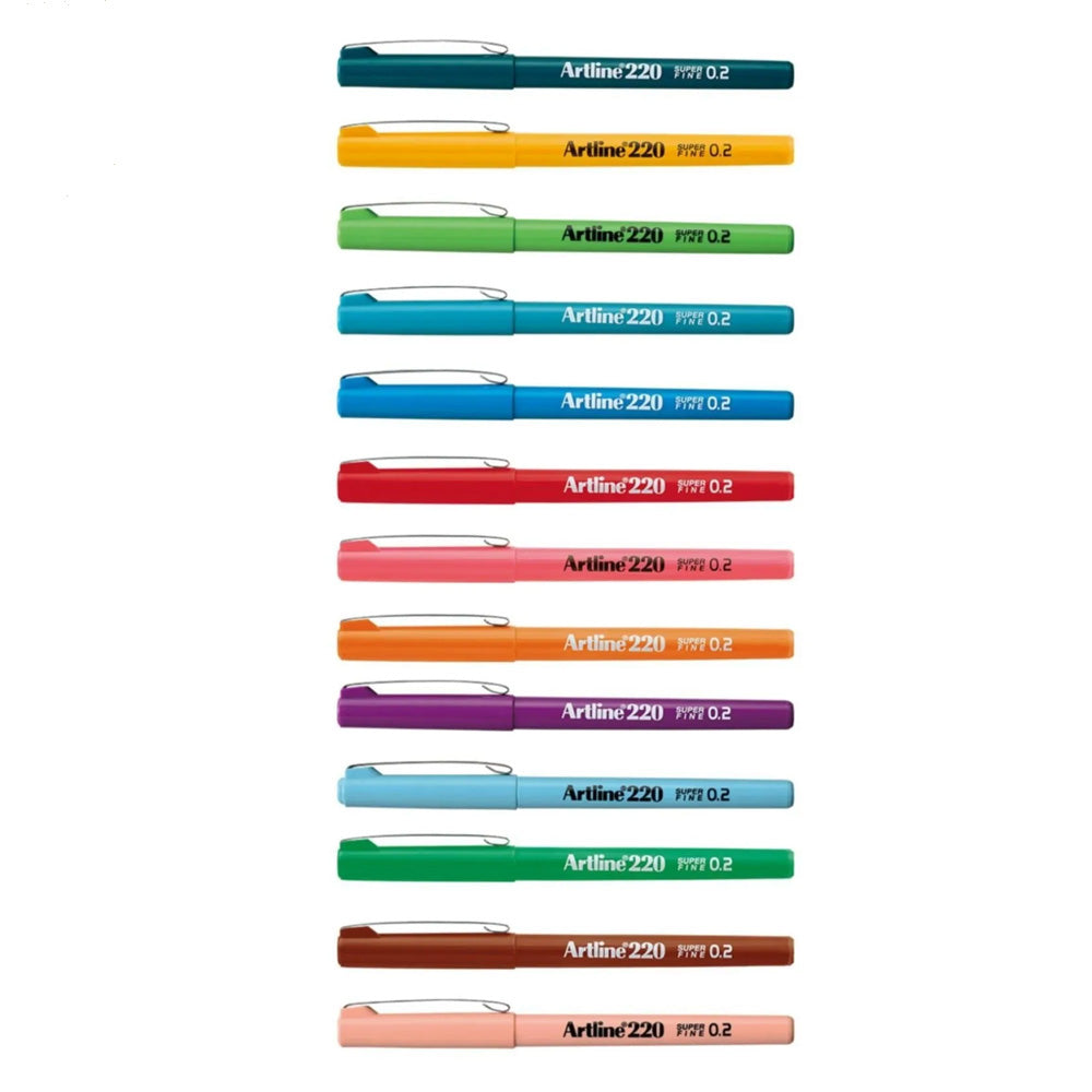 Artline 220N Super Fine İnce Keçe Uçlu Yazı Kalemi 0.2mm Koyu Kırmızı