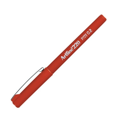Artline 220N Super Fine İnce Keçe Uçlu Yazı Kalemi 0.2mm Koyu Kırmızı