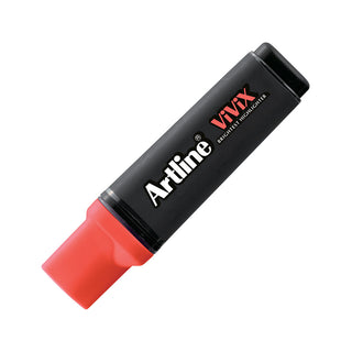 Artline Vivix Parlak Mürekkepli Fosforlu Kalem Kesik Uç 2.0-5.0mm Fosforlu Kırmızı