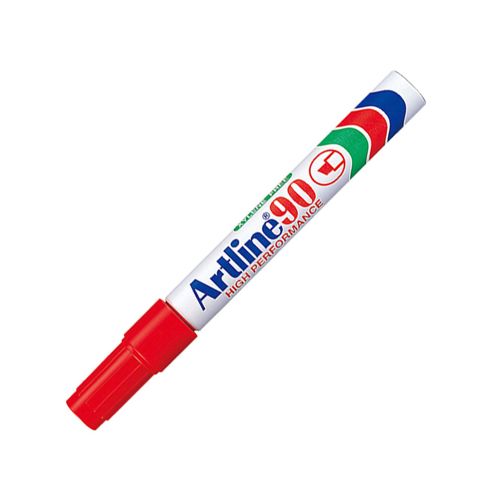 Artline 90 Metal Gövdeli Permanent Markör Kesik Uç 2.0-5.0mm Kırmızı