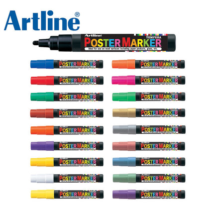 Artline Poster Markörü 4mm Metalik Mavi