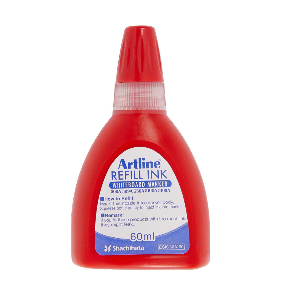 Artline Beyaz Tahta Markörleri İçin Yedek Mürekkep 60ml Kırmızı