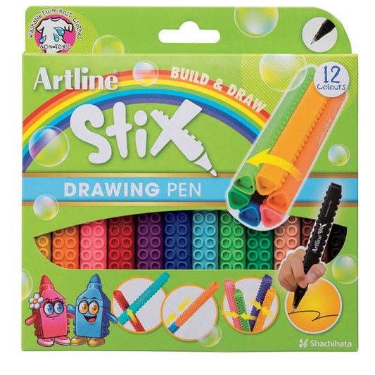 Artline Stix Drawing Pen Keçe Uçlu Yazı Kalemi Kalemi Seti 12 renk