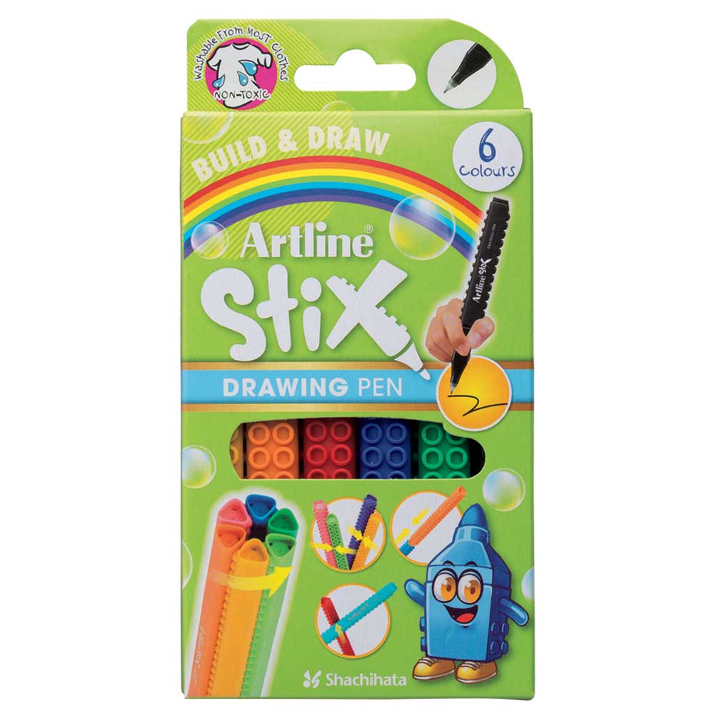 Artline Stix Drawing Pen Keçe Uçlu Yazı Kalemi Kalemi Seti 6 renk