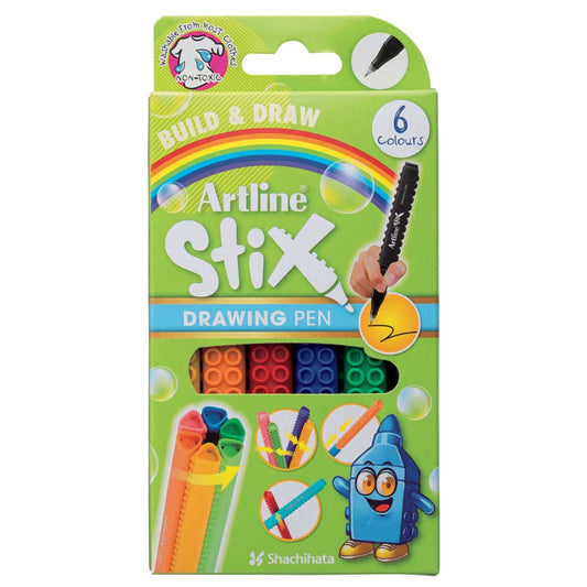 Artline Stix Drawing Pen Keçe Uçlu Yazı Kalemi Kalemi Seti 6 renk