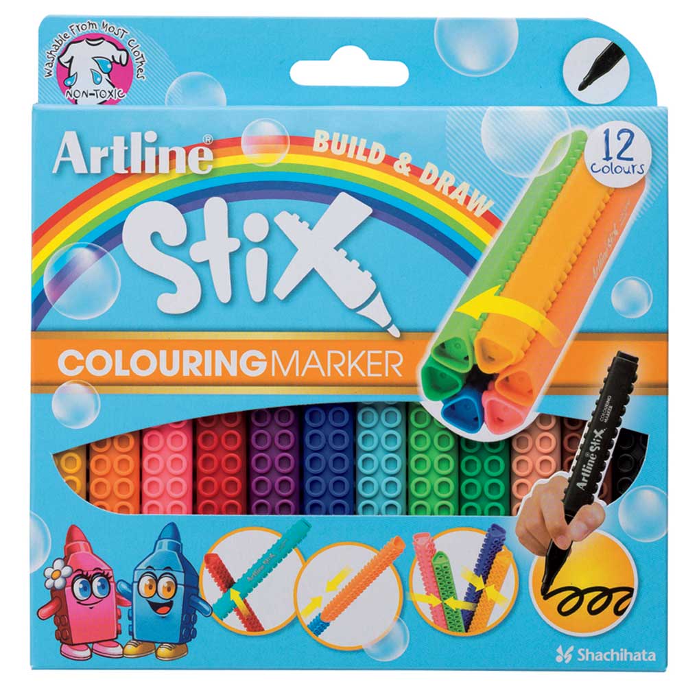 Artline Stix Colouring Marker Keçe Uçlu Boya Kalemi Seti 12 renk