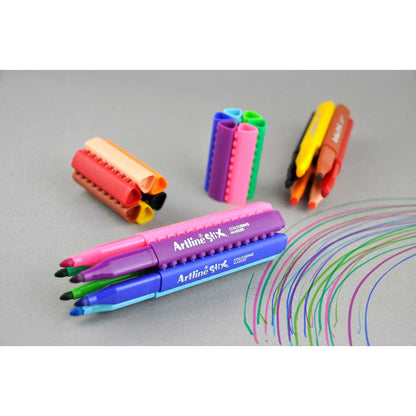 Artline Stix Colouring Marker Keçe Uçlu Boya Kalemi Seti 6 renk