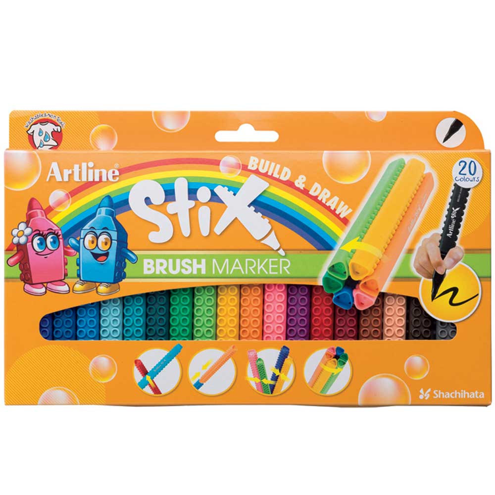 Artline Stix Brush Marker Esnek Uçlu Keçeli Kalem Seti 20 renk