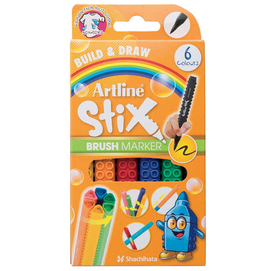 Artline Stix Brush Marker Esnek Uçlu Keçeli Kalem Seti 6 renk