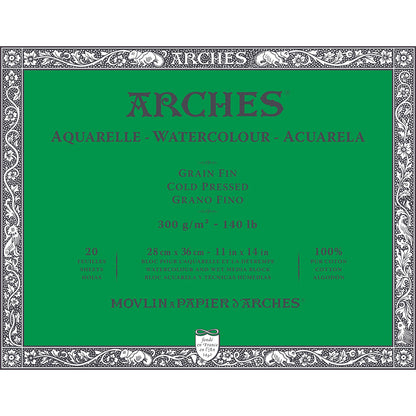 Arches Watercolour Block Natural White Cold Pressed 300gr Sulu Boya Blok 20 Sayfa 28x36cm (4 Tarafı Yapışkanlı)