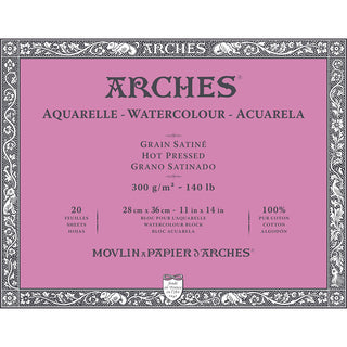 Arches Watercolour Block Natural White Hot Pressed 300gr Sulu Boya Blok 20 Sayfa 28x36cm (4 Tarafı Yapışkanlı)