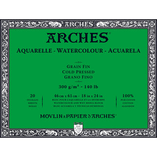Arches Watercolour Block Natural White Cold Pressed 300gr Sulu Boya Blok 20 Sayfa 46x61cm (4 Tarafı Yapışkanlı)