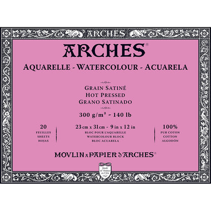 Arches Watercolour Block Natural White Hot Pressed 300gr Sulu Boya Blok 20 Sayfa 23x31cm (4 Tarafı Yapışkanlı)