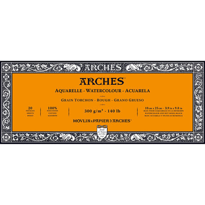 Arches Watercolour Block Natural White Rough 300gr Sulu Boya Blok 20 Sayfa 10x25cm (4 Tarafı Yapışkanlı)