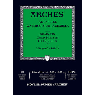 Arches Watercolour Pad Natural White Cold Pressed 300gr Sulu Boya Blok 12 Sayfa A5 (14.8x21cm)