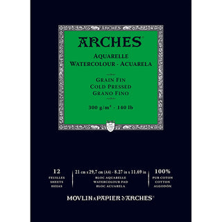 Arches Watercolour Pad Natural White Cold Pressed 300gr Sulu Boya Blok 12 Sayfa A4 (21x29.7cm)