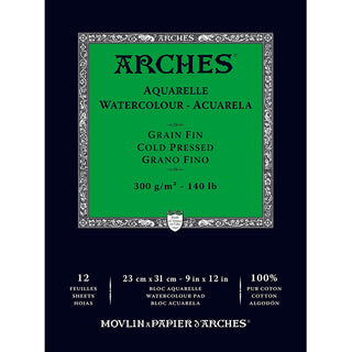 Arches Watercolour Pad Natural White Cold Pressed 300gr Sulu Boya Blok 12 Sayfa 23x31cm