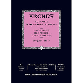 Arches Watercolour Pad Natural White Hot Pressed 300gr Sulu Boya Blok 12 Sayfa A4 (21x29.7cm)