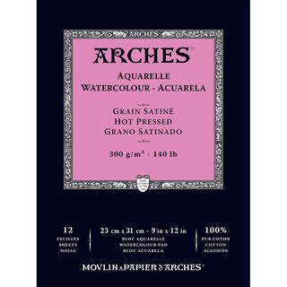 Arches Watercolour Pad Natural White Hot Pressed 300gr Sulu Boya Blok 12 Sayfa 23x31cm