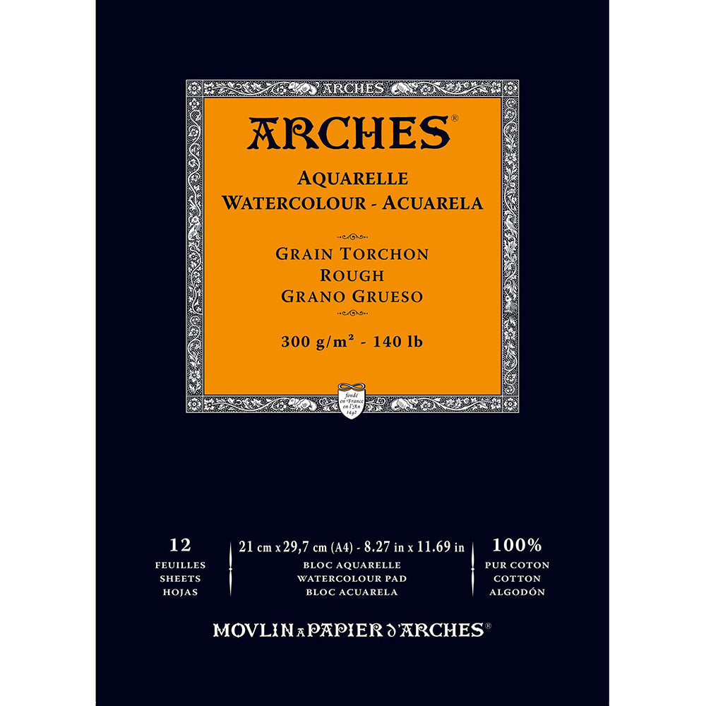 Arches Watercolour Pad Natural White Rough 300gr Sulu Boya Blok 12 Sayfa A4 (21x29.7cm)