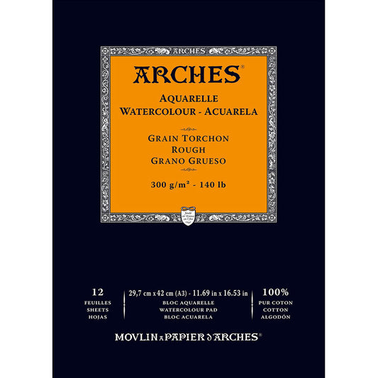 Arches Watercolour Pad Natural White Rough 300gr Sulu Boya Blok 12 Sayfa A3 (29.7x42cm)