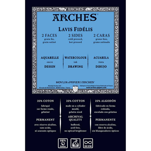 Arches En Tout Cas Lavis Fidelis White 220gr 50x64cm-CP front/S.Grain b-25%C