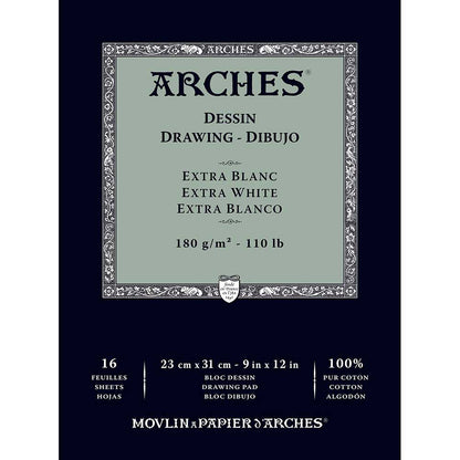 Arches Drawing Pad 180gr Extra White Çizim Defteri 16 Sayfa 23x31cm