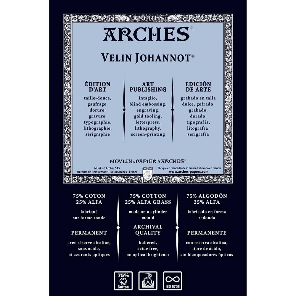 Velin Johannot CP White 240gr 56x76cm Light Fine Grain-%75C/%25Esparto(alfa