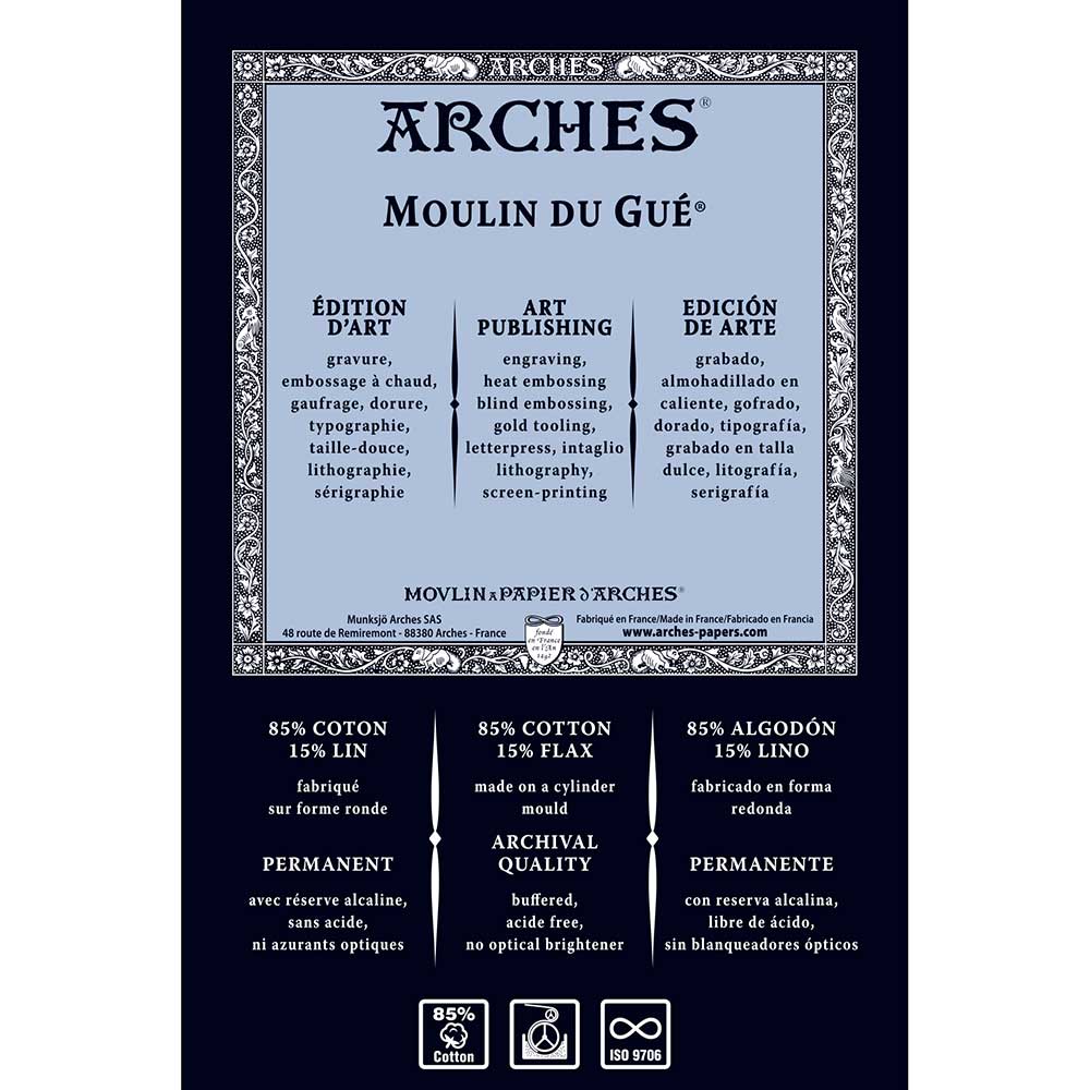 Moulin du Gue White 270gr 56x76cm (cloudy)Natural Grain-%85 Cotton/%15 Flax