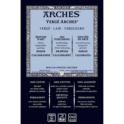Verge Arches Cream 120gr 100x66cm Laid Texture -%100 Cotton R.