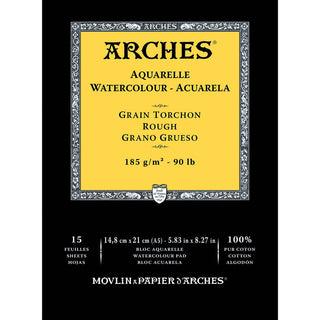 Arches Watercolour Pad Natural White Rough 185gr Sulu Boya Blok 15 Sayfa A5 (14.8x21cm)