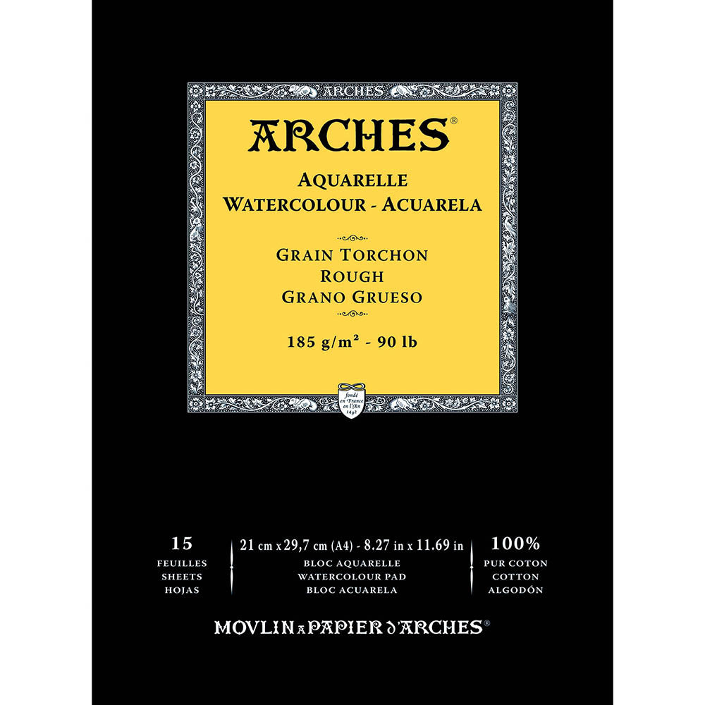 Arches Watercolour Pad Natural White Rough 185gr Sulu Boya Blok 15 Sayfa A4 (21x29.7cm)