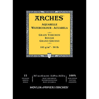 Arches Watercolour Pad Natural White Rough 185gr Sulu Boya Blok 15 Sayfa A3 (29.7x42cm)