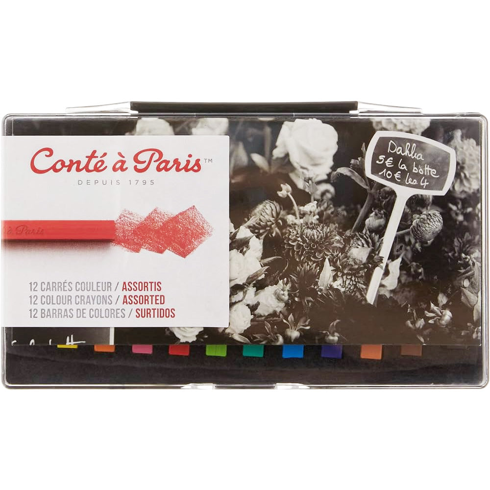 Conte a Paris Carre Stick Pastel Seti Plastik Kutu (12 Renk)