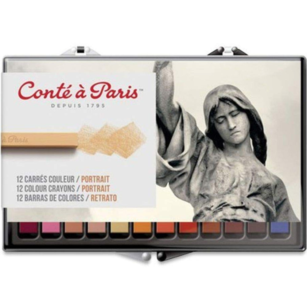 Conte a Paris Carre Stick Pastel Portre Seti Plastik Kutu (12 Renk)