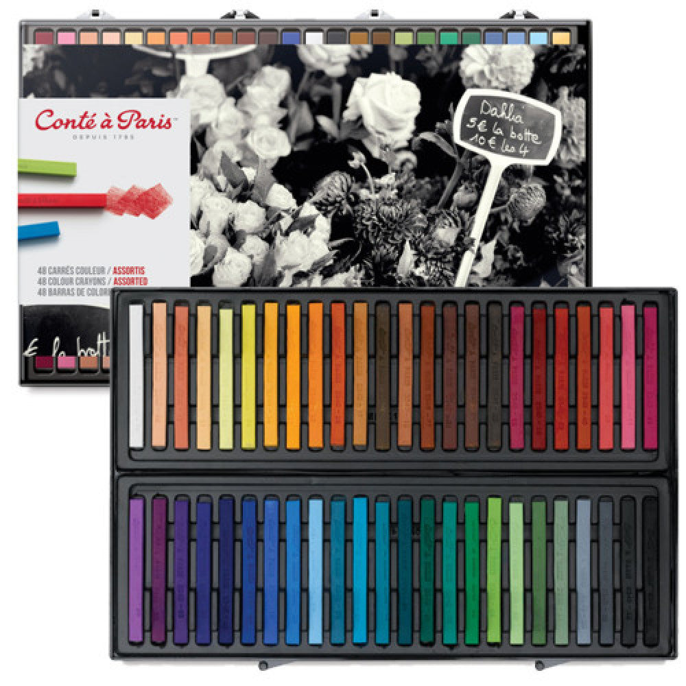 Conte a Paris Carre Stick Pastel Seti Plastik Kutu (48 Renk)