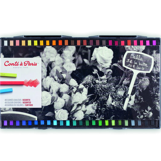 Conte a Paris Carre Stick Pastel Seti Plastik Kutu (48 Renk)
