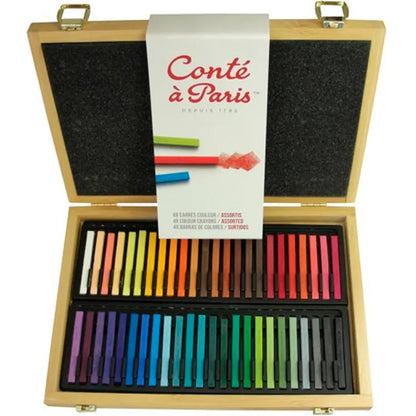 Conte a Paris Carre Stick Pastel Seti Bambu Kutu (48 Renk)