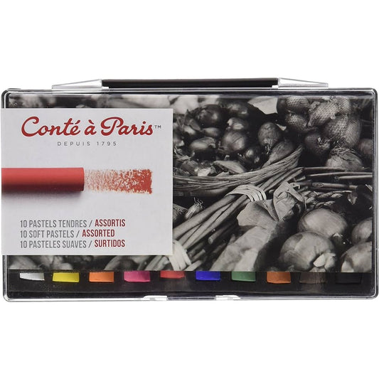 Conte a Paris Yumuşak Pastel Seti Askılı Plastik Kutu (10 renk)