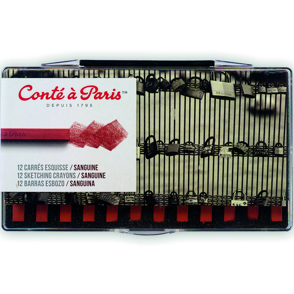 Conte a Paris Carre Stick Pastel Eskiz Seti Plastik Kutu(12ad) Sanguine