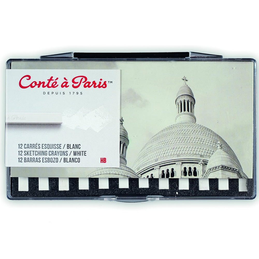 Conte a Paris Carre Stick Pastel Eskiz Seti Plastik Kutu(12ad) White HB