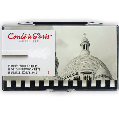 Conte a Paris Carre Stick Pastel Eskiz Seti Plastik Kutu(12ad) White B