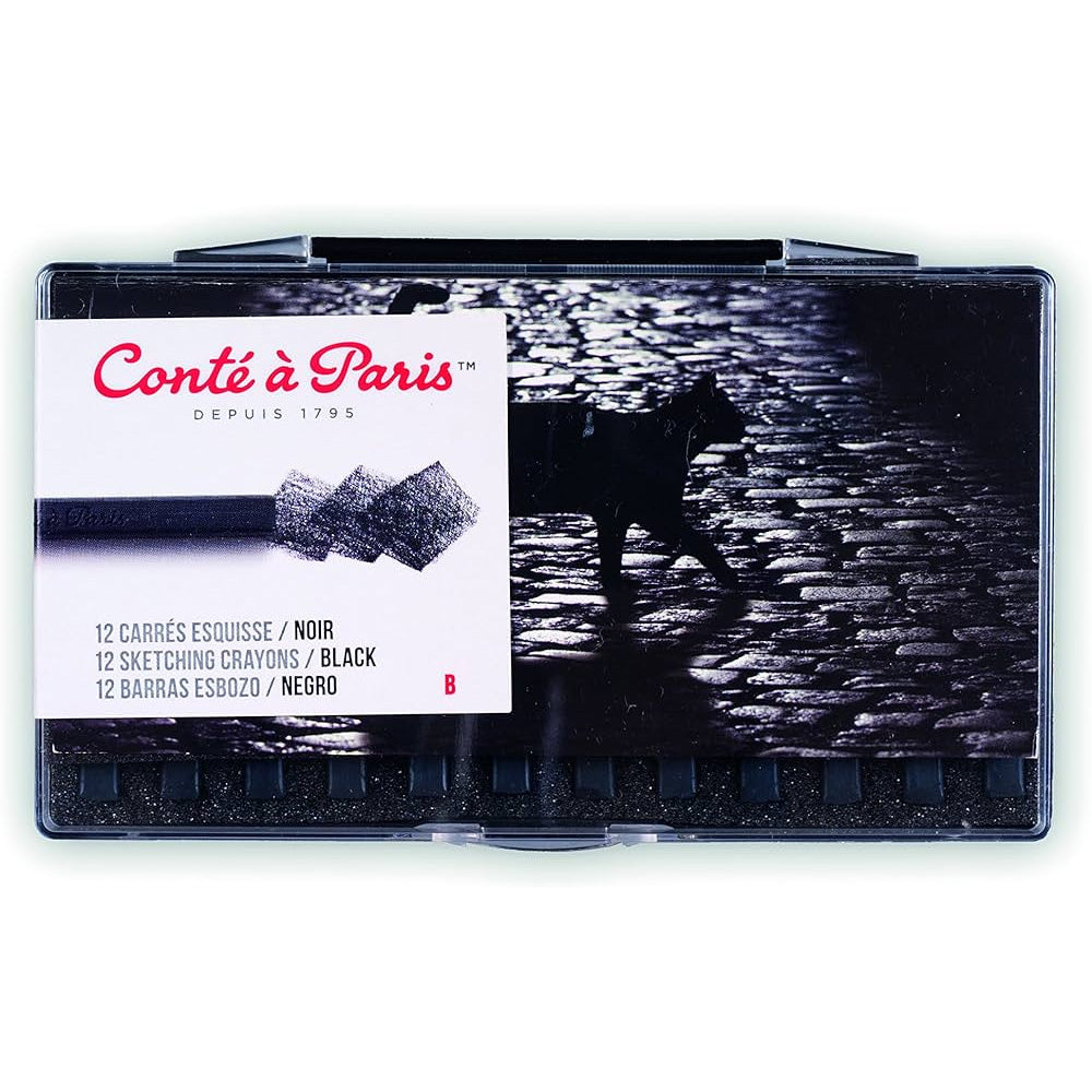 Conte a Paris Carre Stick Pastel Eskiz Seti Plastik Kutu(12ad) Black B