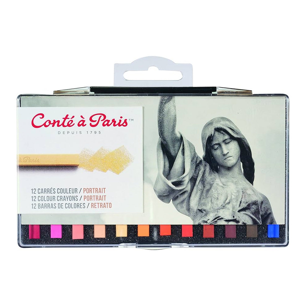 Conte a Paris Carre Stick Pastel Portre Seti Askılı Plastik Kutu (12 Renk)