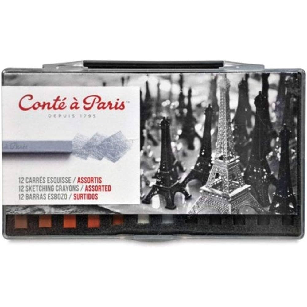 Conte a Paris Carre Stick Pastel Eskiz Seti Askılı Plastik Kutu 12 Renk