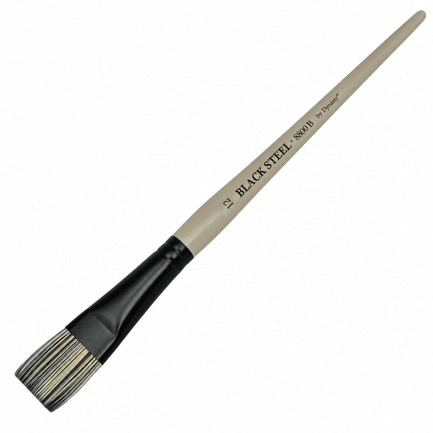 Dynasty Black Steel 8800B Beyaz&Siyah Sentetik Kısa Yassı Fırça No.12