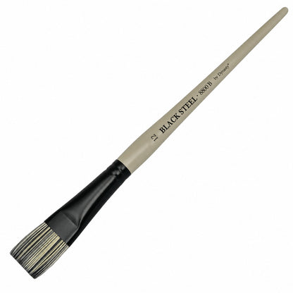 Dynasty Black Steel 8800B Beyaz&Siyah Sentetik Kısa Yassı Fırça No.12