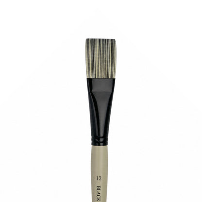 Dynasty Black Steel 8800F Beyaz&Siyah Sentetik Yassı Fırça No.12