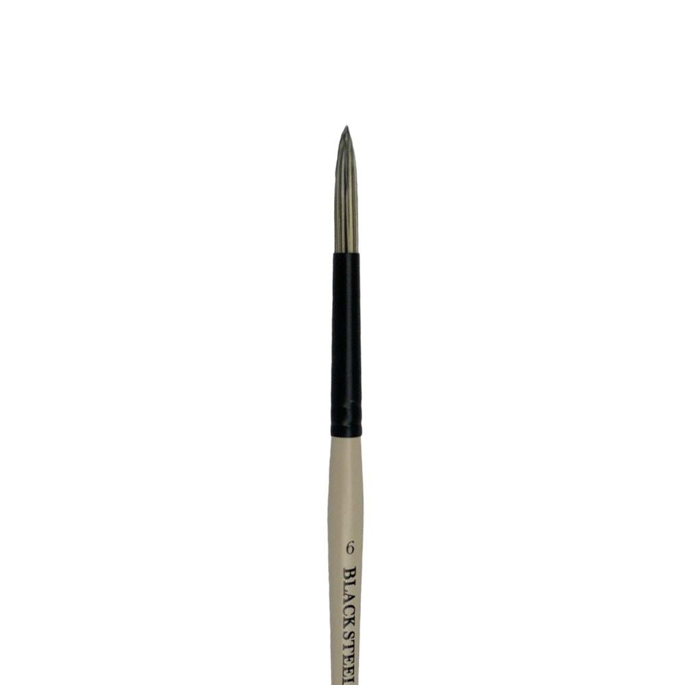 Dynasty Black Steel 8800R Beyaz&Siyah Sentetik Yuvarlak Fırça No.6